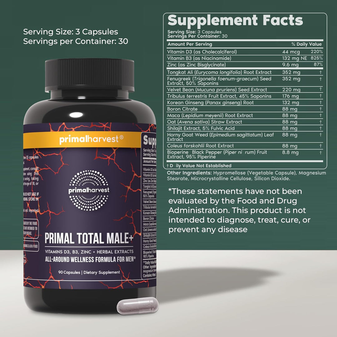 Primal Harvest Total Male+ Multivitamínico para Hombres Vitaminas,...