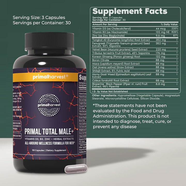 Primal Harvest Total Male+ Multivitamínico para Hombres Vitaminas,...