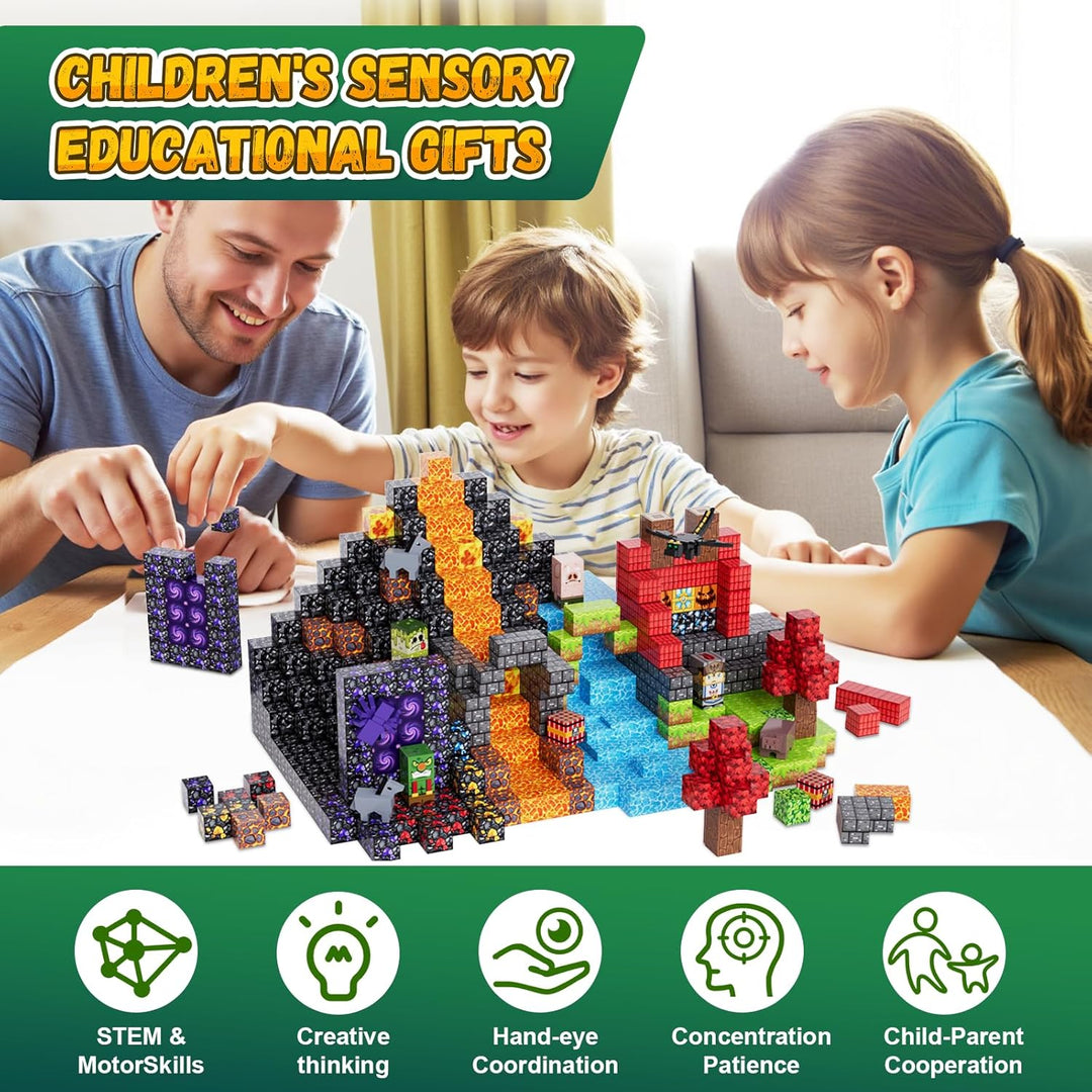 Fitrobust Paquete de 200 bloques magnéticos para niños, juguetes de...