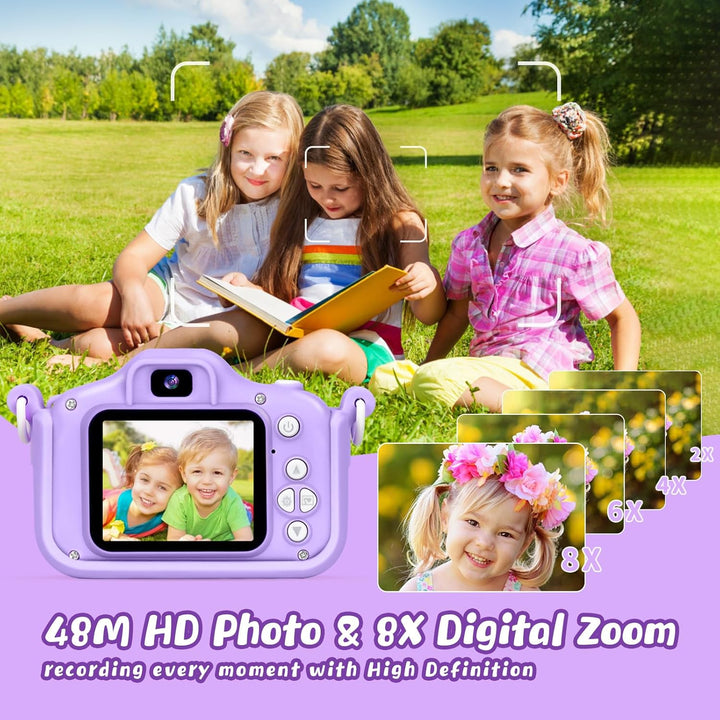 KIZJORYA - Cámara digital mejorada de 48MP para niños, niñas y niño...