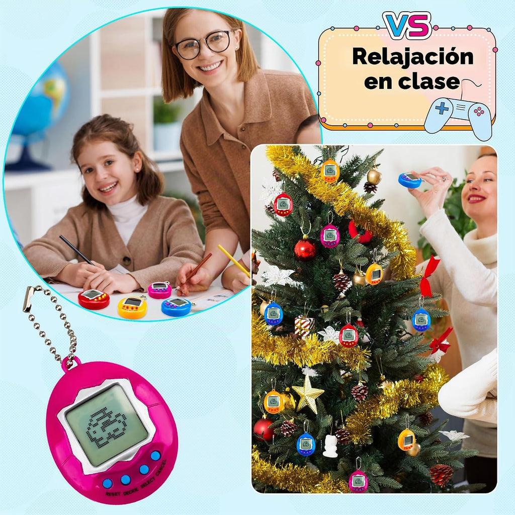 28 llaveros virtuales para mascotas, llavero digital electrónico para mascotas, máquina de juego de mano retro, juguete nostálgico de los años 90 para niños, regalos de fiesta de cumpleaños, rellenos de bolsas de golosinas