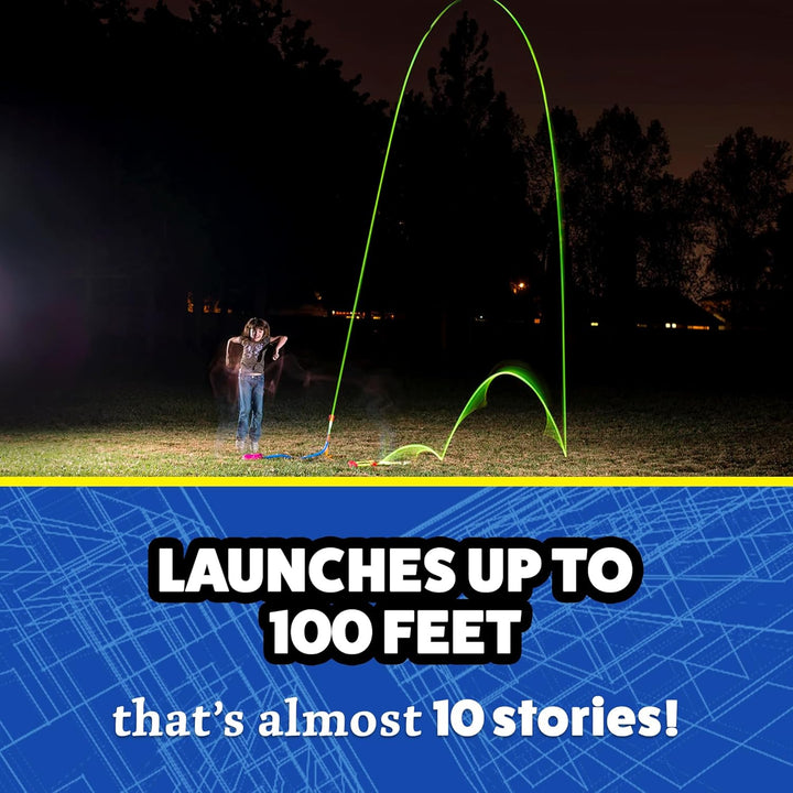 Stomp Rocket Lanzacohetes ultra LED para niños, 6 cohetes con punta...
