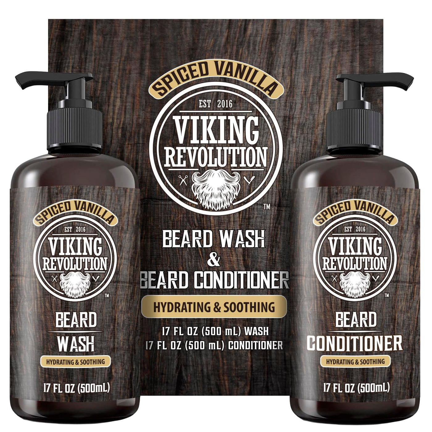 Viking Revolution Champú y acondicionador de barba para hombres con...