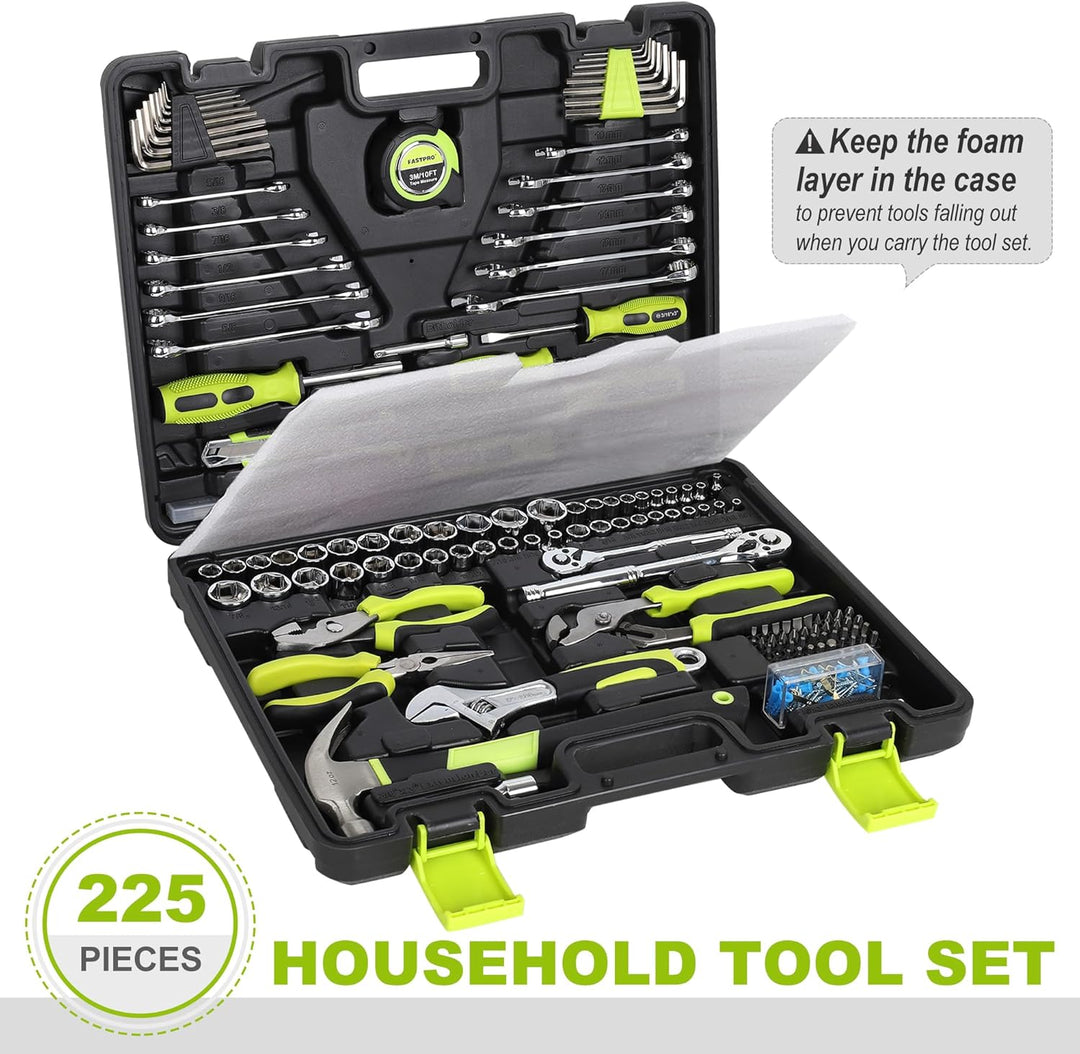 FASTPRO Juego de herramientas para el hogar de 225 piezas, juego de...