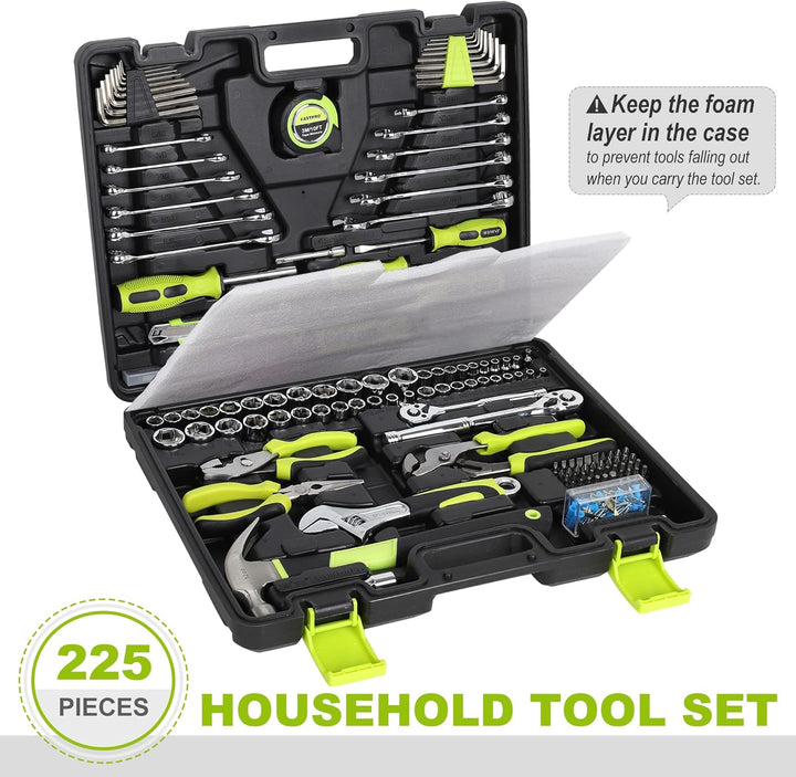 FASTPRO Juego de herramientas para el hogar de 225 piezas, juego de...