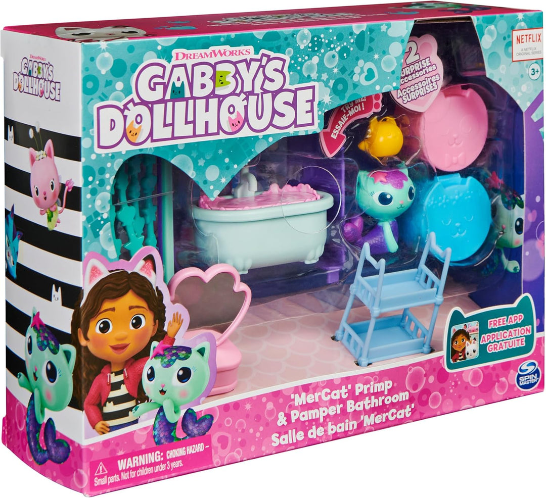 Casa de muñecas de Gabby, Baño para acicalarte y mimarte con figura...