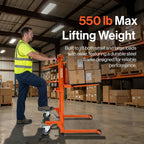 SuperHandy Material Lift Stacker, Portable Forklift, 550 lbs Capacity