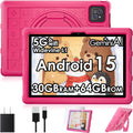 Tablet Android 15 2026, tableta de 10.1 pulgadas con funda a prueba de caídas 1280HD, Rojo