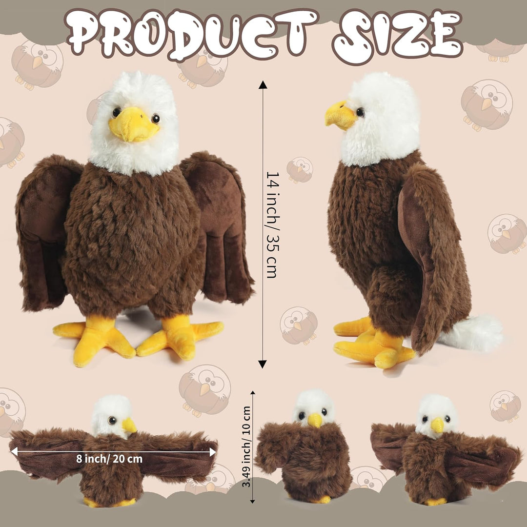 XYHQYB 4 piezas de animales de peluche de águila calva, 14 pulgadas...