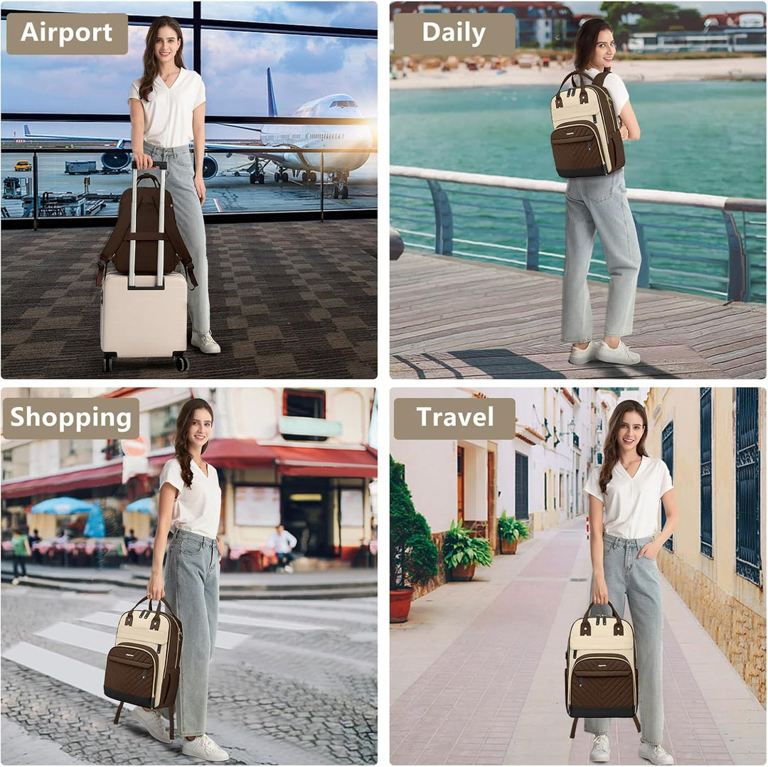 Mochila para laptop para mujer, bolsa de trabajo, mochila de viaje...