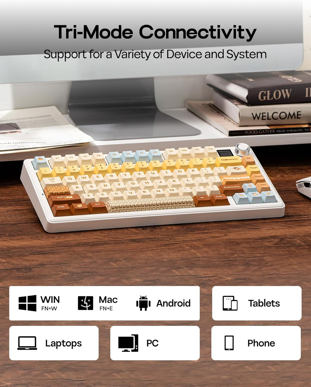 EPOMAKER X Aula F75 MAX Teclado mecánico inalámbrico con pantalla T...