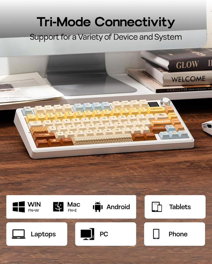 EPOMAKER X Aula F75 MAX Teclado mecánico inalámbrico con pantalla T...