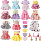 Alive - Ropa y accesorios para muñecas de bebé, 12 juegos de ropa de muñeca para muñecas de 12, 13, 14, 15, 16 pulgadas, ropa de muñeca de bebé, accesorios de trajes de muñeca con horquilla y