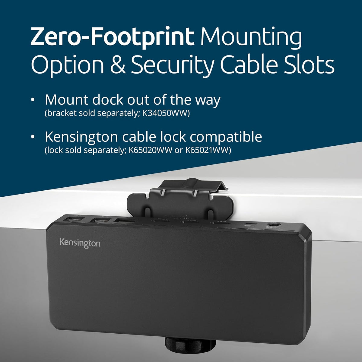 Kensington SD4760P Estación de Acoplamiento USB-C 11-en-1 con DisplayLink, Estación de Acoplamiento para Tres Monitores, 3xHDMI, Carga de 100W para Laptop, 6xUSB A, Ethernet, Audio, Requiere