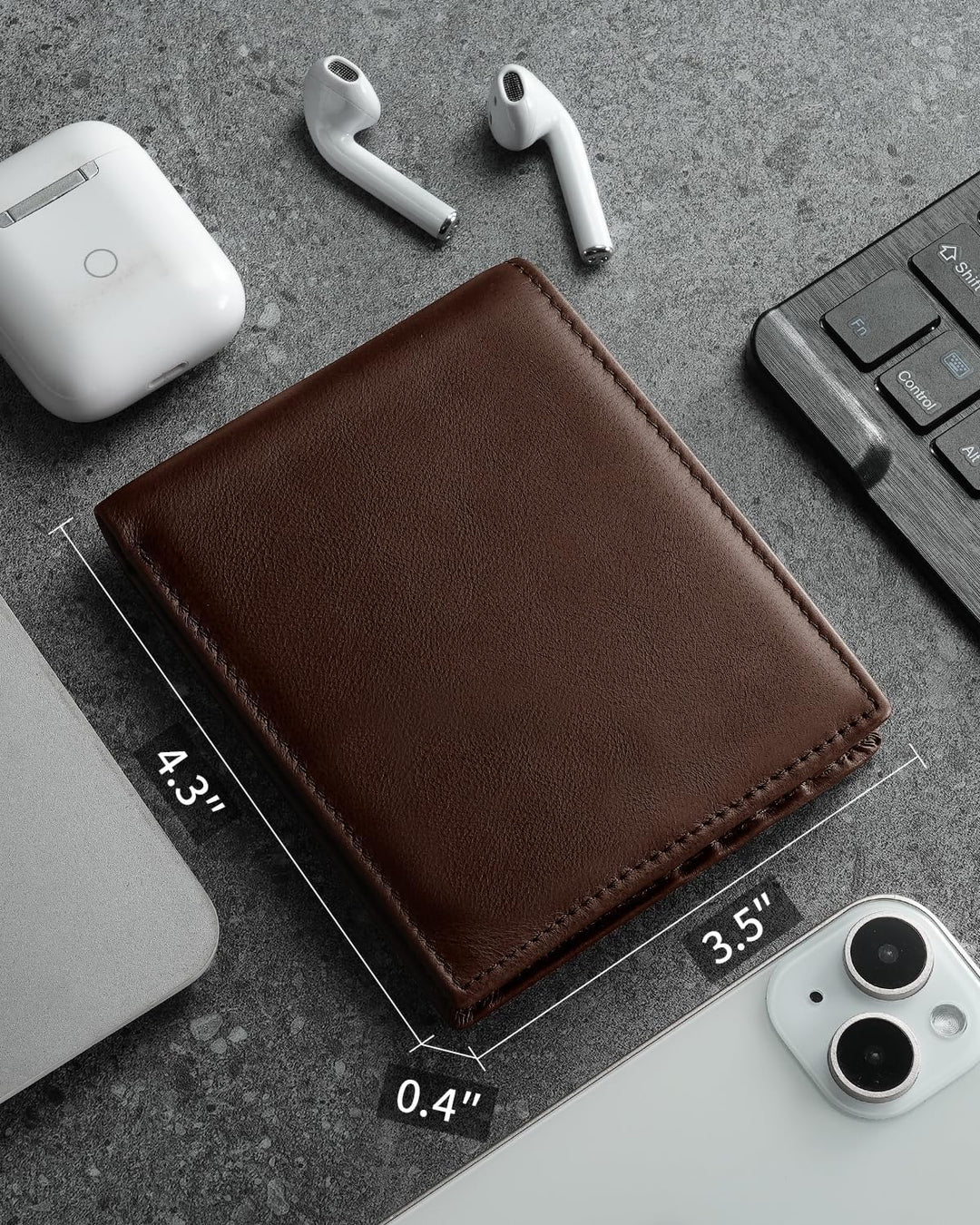 Cartera de piel auténtica para hombre, con bloqueo RFID, con 12 ran...