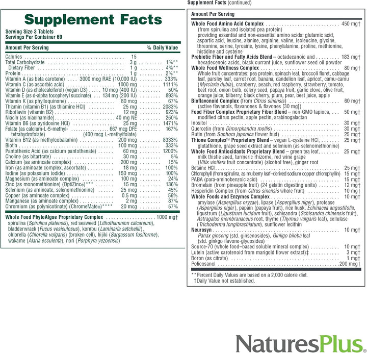 NaturesPlus Ultra Source of Life Multivitamínico - 180 tabletas - A...