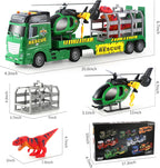 Dwi Dowellin Camión Transportador Juguetes para Niños, Camión de dinosaurios