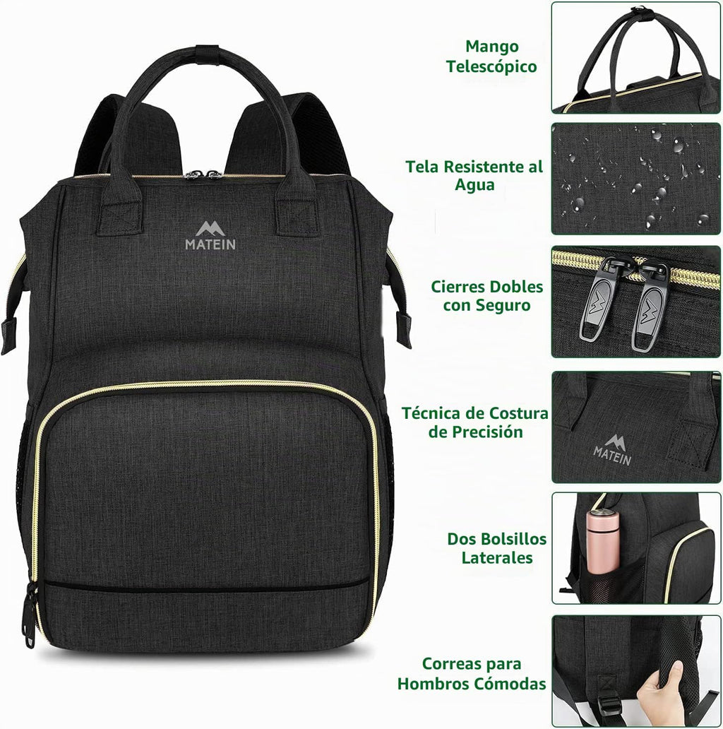 MATEIN Mochila de almuerzo para mujer, mochila térmica aislada, 15,6 pulgadas