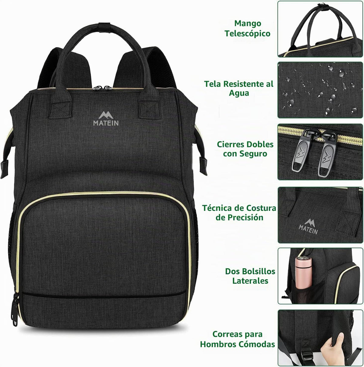 MATEIN - Mochila de almuerzo para mujer, mochila térmica aislada pa...
