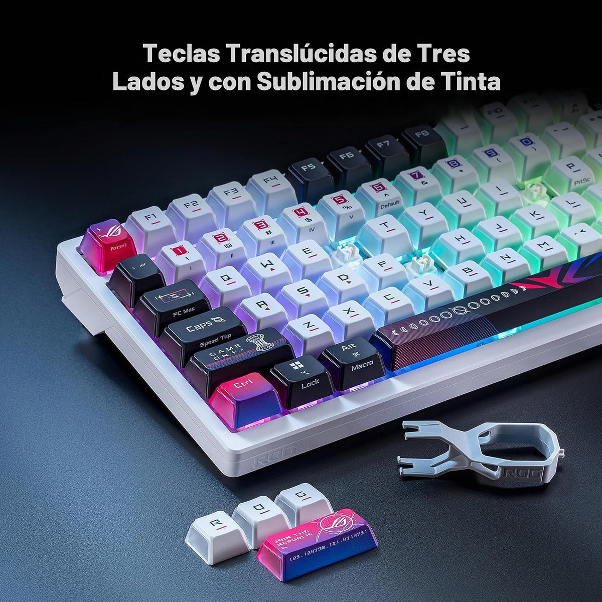 ASUS Teclado mecánico inalámbrico para juegos ROG Azoth X - 75% TKL, teclas