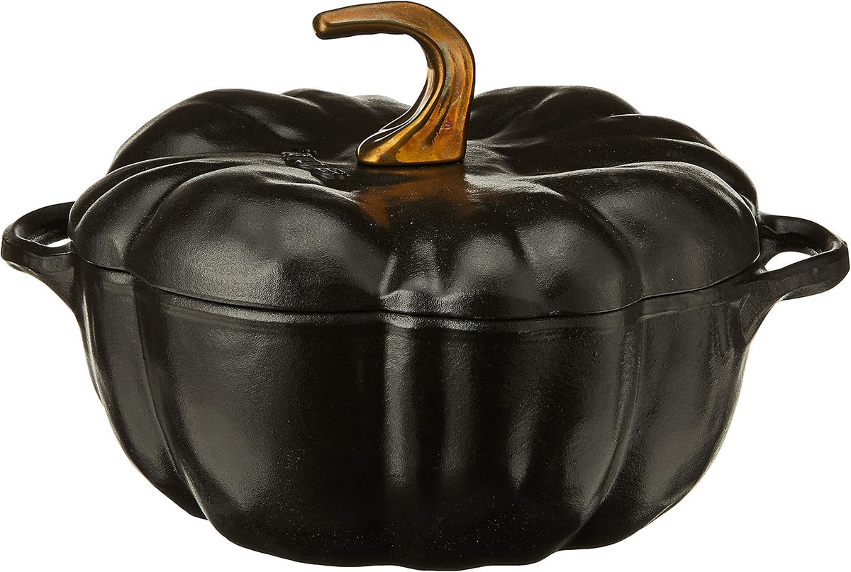 Staub Cocotte de calabaza de hierro fundido de 3.5 cuartos de galón - Negro mate, fabricado en Francia