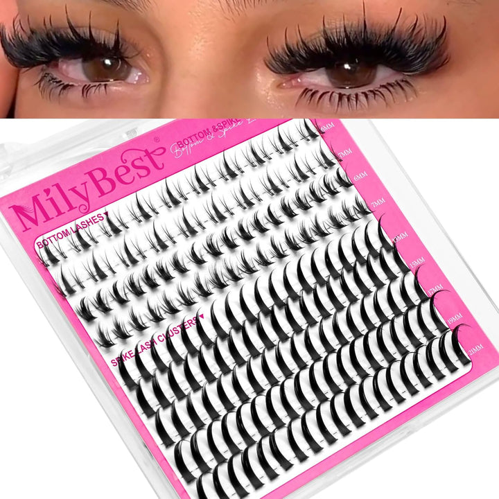 MilyBest - Extensiones de pestañas inferiores en racimo con puntas...