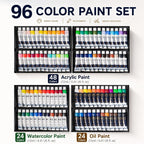 DJAR 169-Piece Wooden French Easel Art Painting Kit para Adults