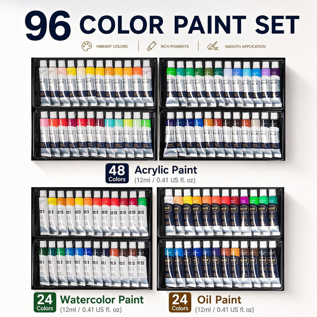 DJAR 169-Piece Wooden French Easel Art Painting Kit para Adults