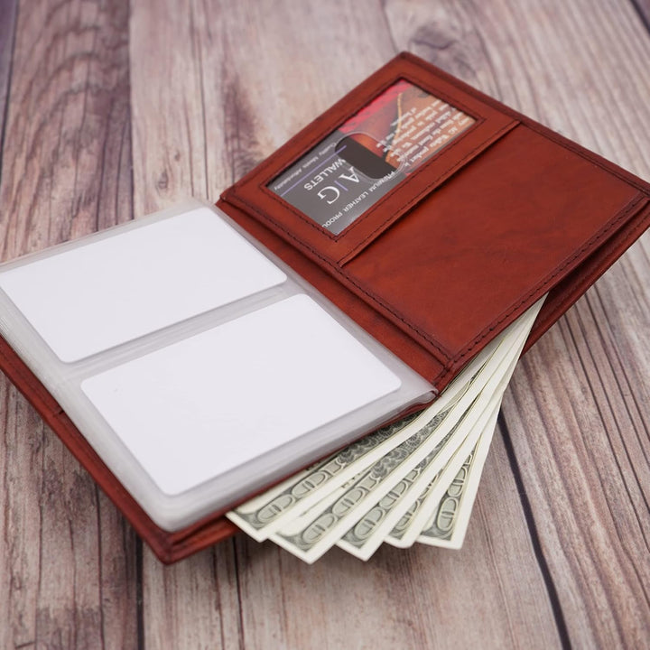 ag wallets Cartera europea hipster de cuero con bloqueo de señal RF...