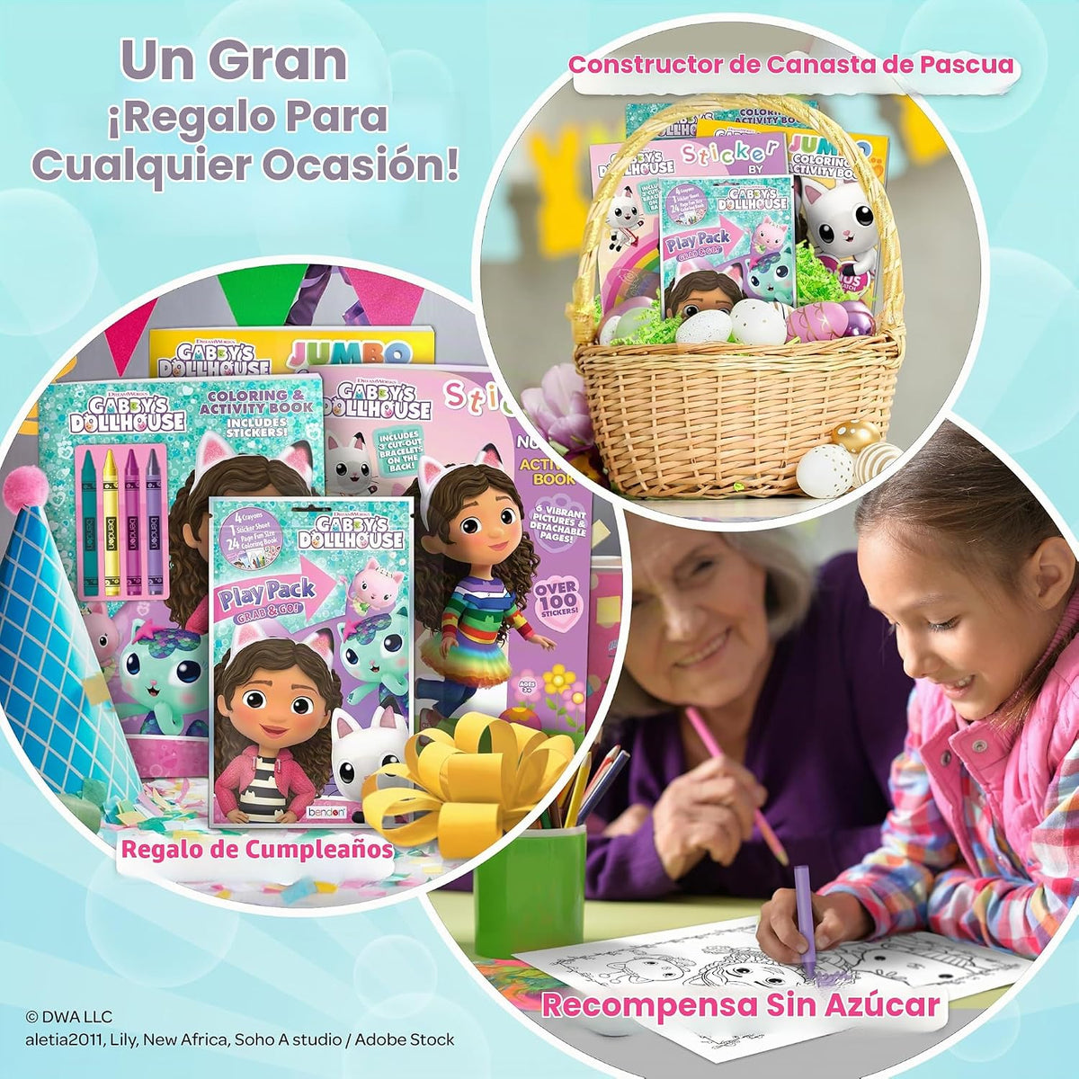 Gabby's Dollhouse - Juego de 4 libros para colorear