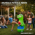 Saco de boxeo inflable de dinosaurio de Preferred Toys para niños – Bolsa Bop para niños pequeños y niños de 3 a 14 años – Juguetes de 47" inflables con acción de rebote – Llene la base con arena o