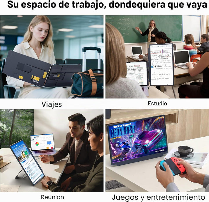 Extensor de pantalla para portátil mejorado, monitor portátil dual...
