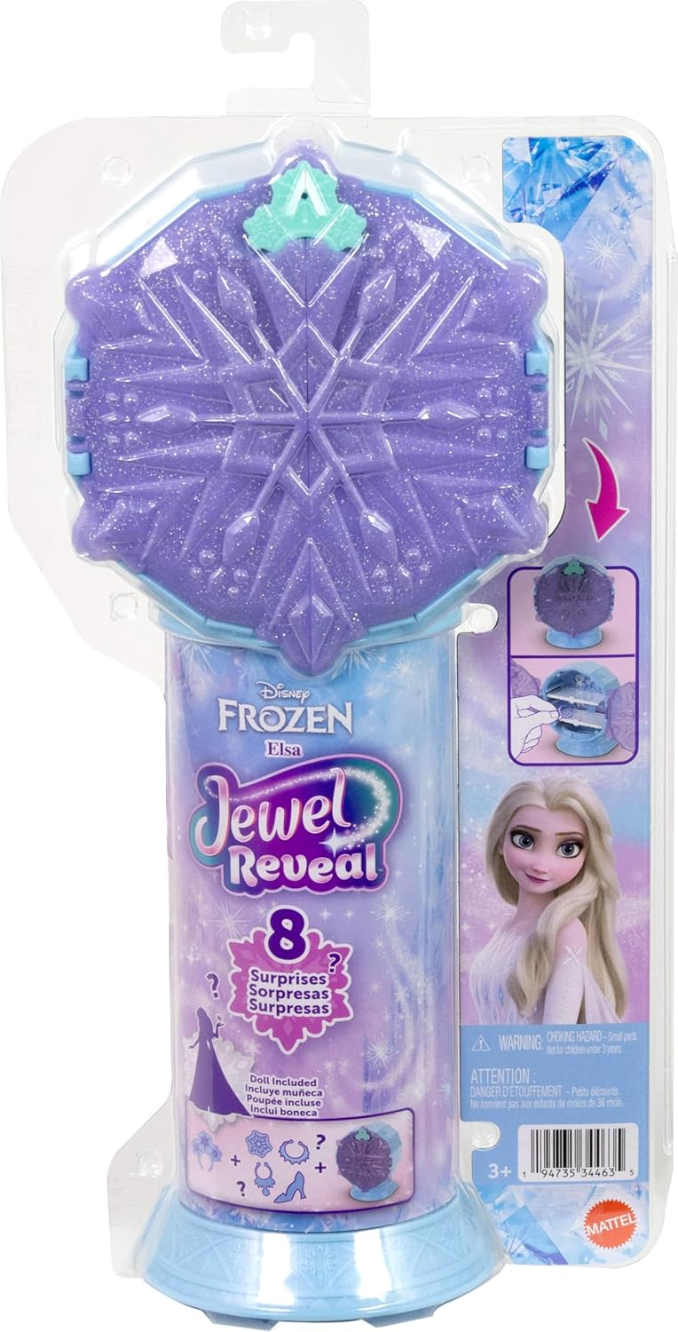 Mattel Disney Frozen Muñeca de Elsa de moda y accesorios con 8 sorp...