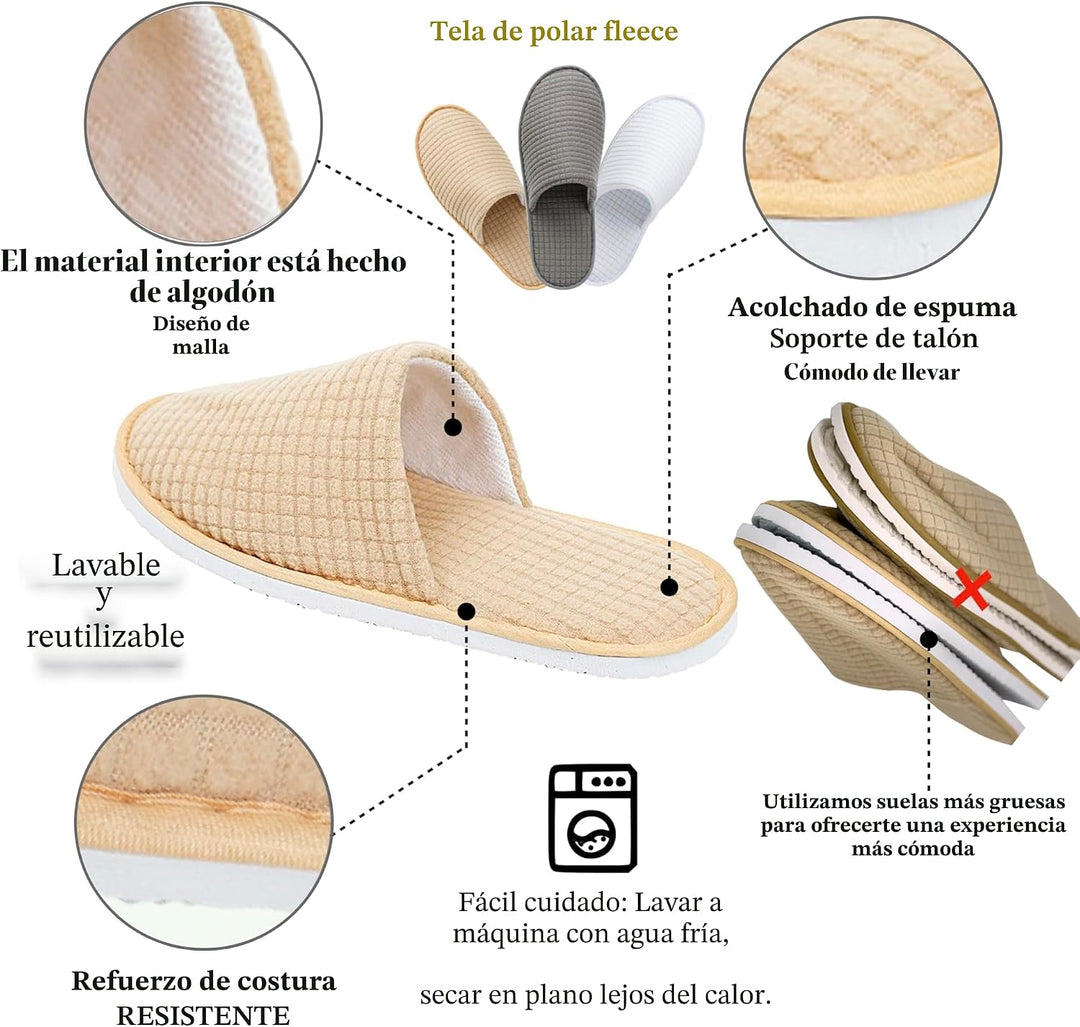 OSTADARRA 6-10 pares de zapatillas de spa, zapatillas desechables a...