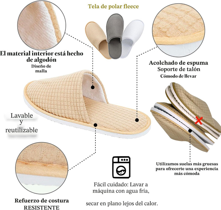 OSTADARRA 6-10 pares de zapatillas de spa, zapatillas desechables a...
