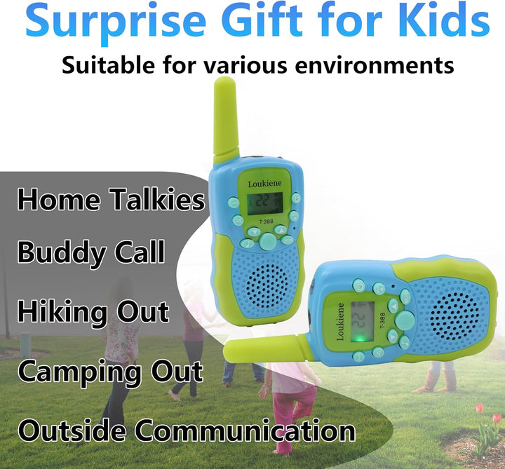 LOUKIENE Walkie Talkies para niños de 22 canales de radio de 2 vías...