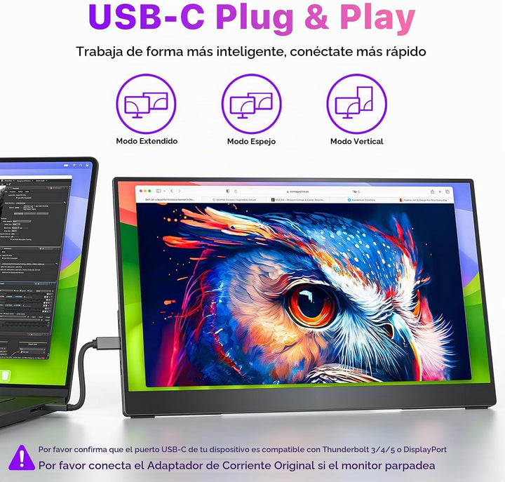 cocopar Monitor portátil de 15.6 pulgadas 4K UHD 60Hz 145% sRGB Mon...