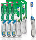 GUM Cepillo de dientes de viaje plegable, cabezal compacto + limpia...