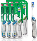 GUM Cepillo de dientes de viaje plegable, cabezal compacto + limpia...