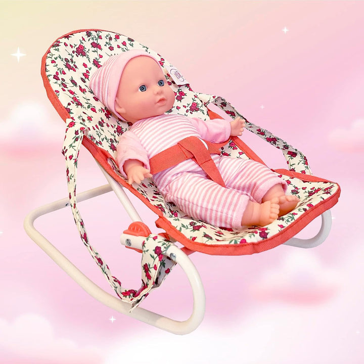Conjunto de accesorios para muñeca bebé floral, cuna para muñeca de...