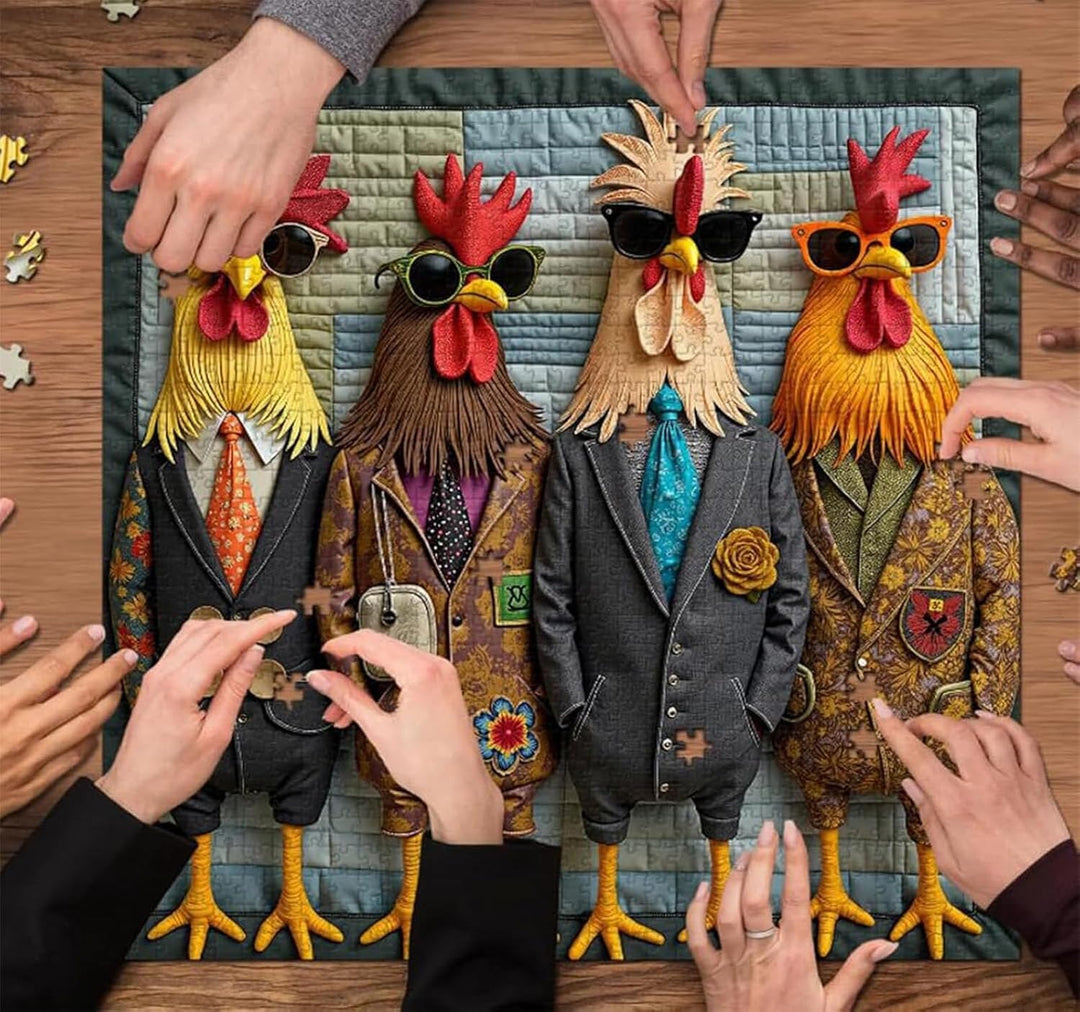 Runway Roosters - Rompecabezas de 1000 piezas para adultos