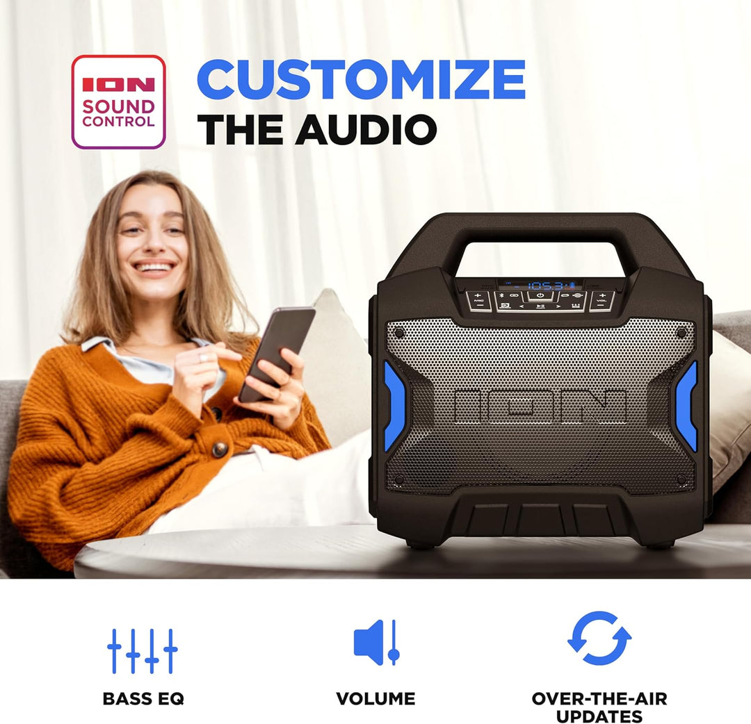 ION Tailgater Boom - Altavoz Bluetooth portátil para exteriores con...