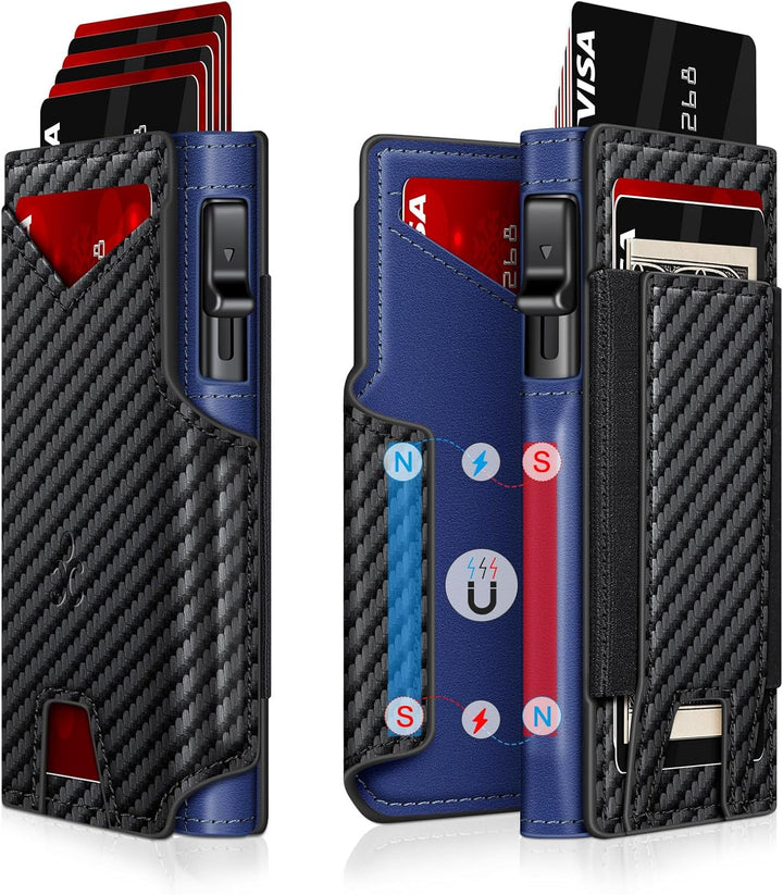SEMORID Cartera para hombre con tarjetero delgado desplegable para...