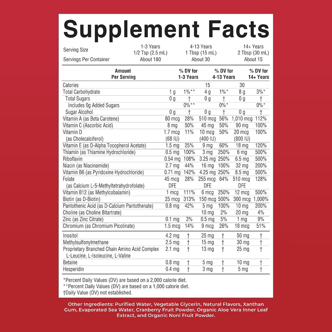 Multivitamínico para mujeres, hombres y niños, vitaminas líquidas d...
