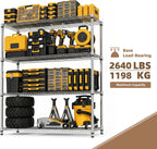 M MZG Estantería de garaje resistente de 4 estantes, estante de almacenamiento ajustable para cocina, lavandería, baño, despensa, capacidad de 2640 libras, color plateado, 17.7 x 59.1 x 70.4 pulgadas