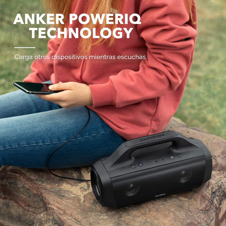 Soundcore Anker Motion Boom - Altavoz Bluetooth impermeable con con...