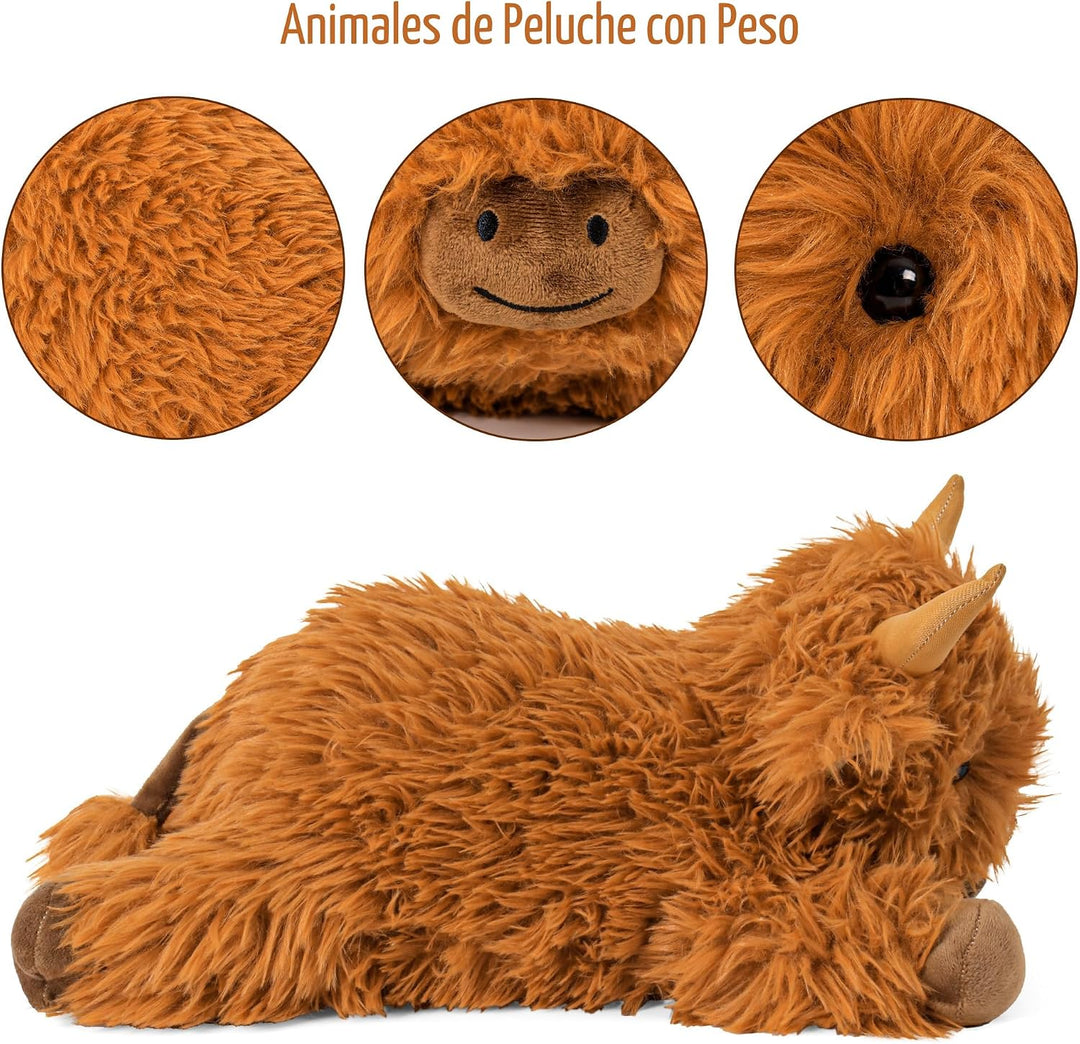 Wepop Animales de Peluche con Peso de Vaca Highland de 5 libras, Ju...