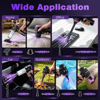 Wansimoo Aspiradora de mano para automóvil, 25000 PA, fuerte succión ciclónica, portátil, inalámbrica con pantalla digital, mini aspiradora para automóvil, hogar, oficina, cocina (morado)