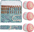 Aeelike Juego de 18 pares de agujas de tejer con 3 madejas, hilo de pastel degradado súper suave, 100 g (3.52 oz) 803.8 ft (267 yardas)