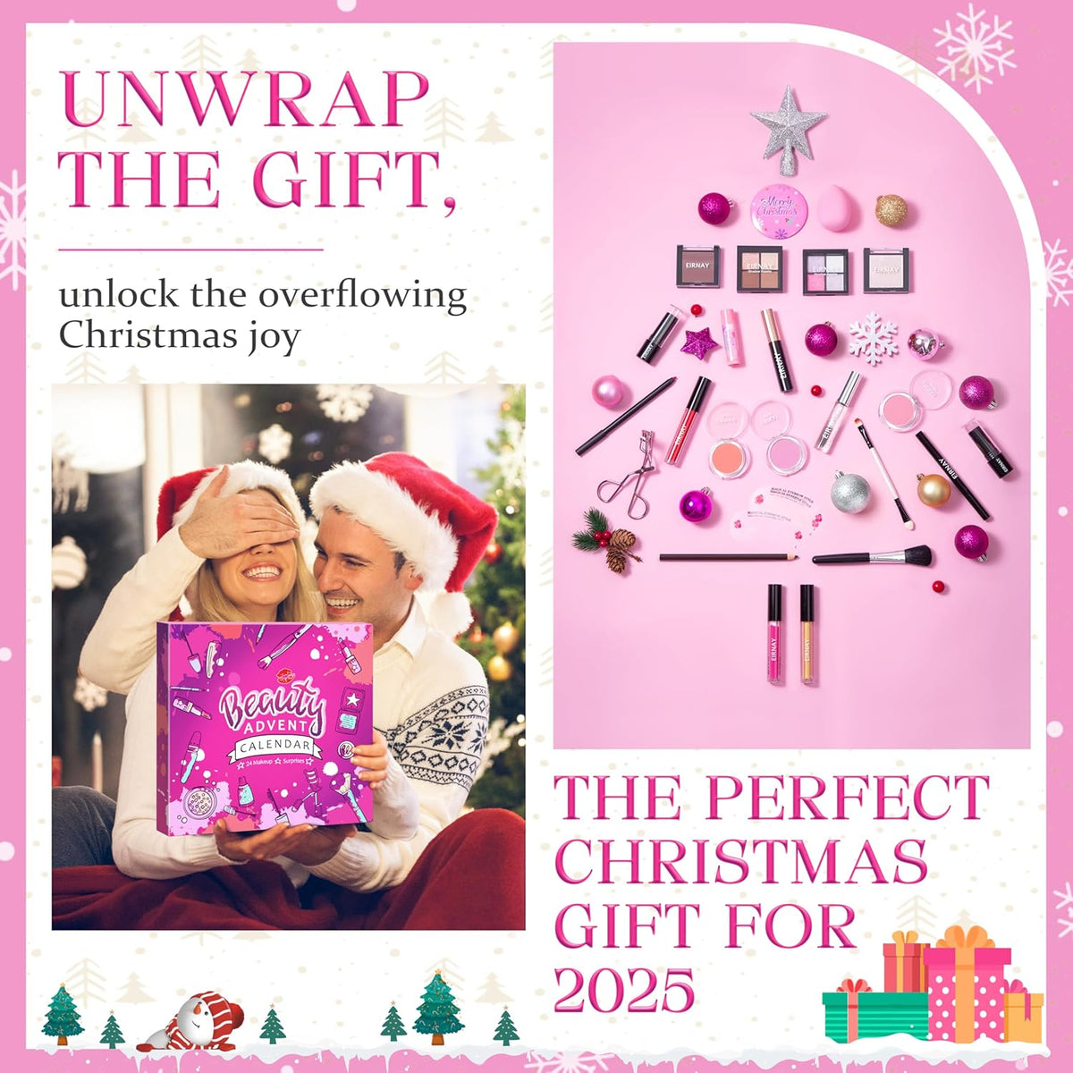 Calendario de Adviento de maquillaje 2025 para adolescentes, niñas,...